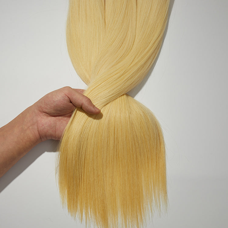 TedHair 12A Premium Raw Indian Hair #613 Lightest Blonde Straight 12-30''