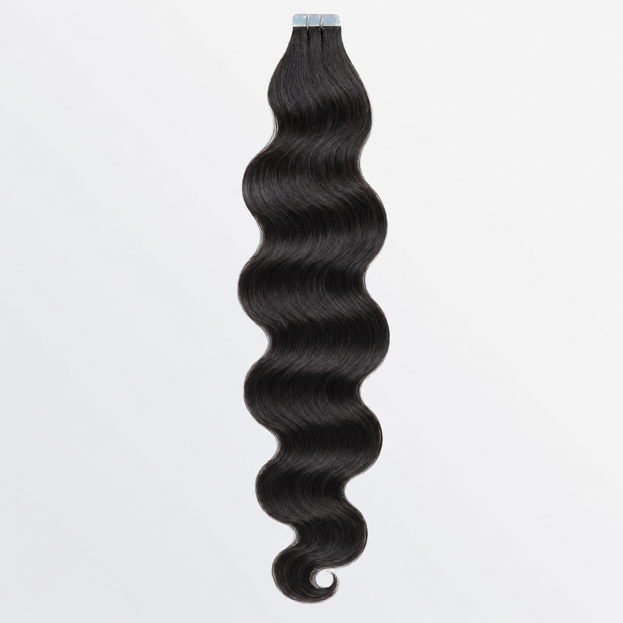 TedHair Premium Quality Body Wavy Tape In Remy Hair Extensions #1B Natural Black