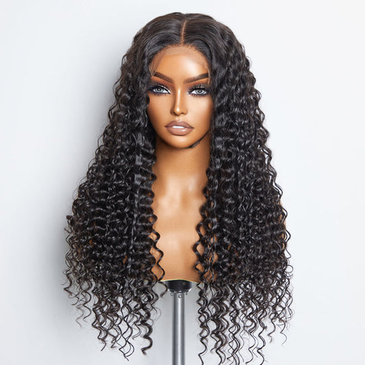 TedHair 180% Density 5x5 Glueless Lace Closure Wig Deep Wave
