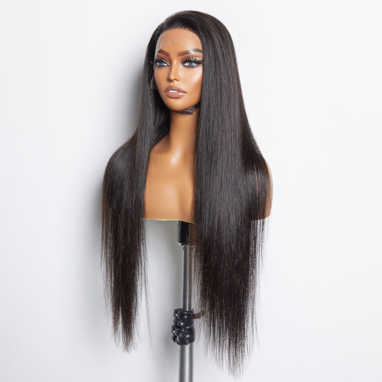 Straight 13x6 Glueless Lace Front Wig 150% Density | PartingMax 3D Cap Pre-Bleached