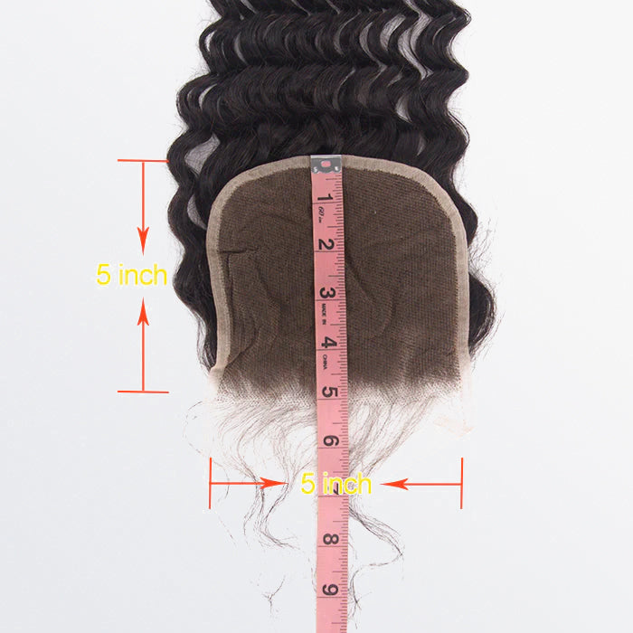 5x5 Free Parted Lace Closure Deep Wave