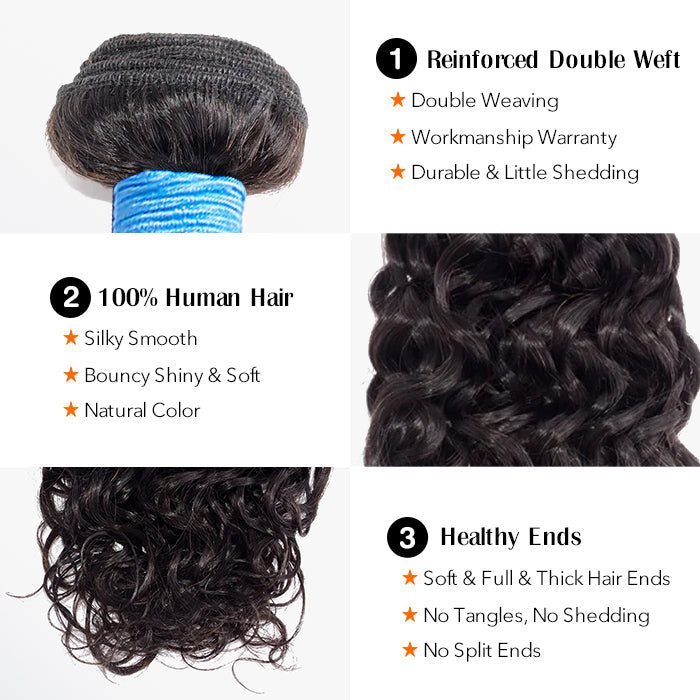 Water Wave Brazilian 100% Virgin Hair Bundles 14-30''