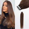Premium Quality Straight Tape In Remy Hair Extensions #4 Chocolate Brown