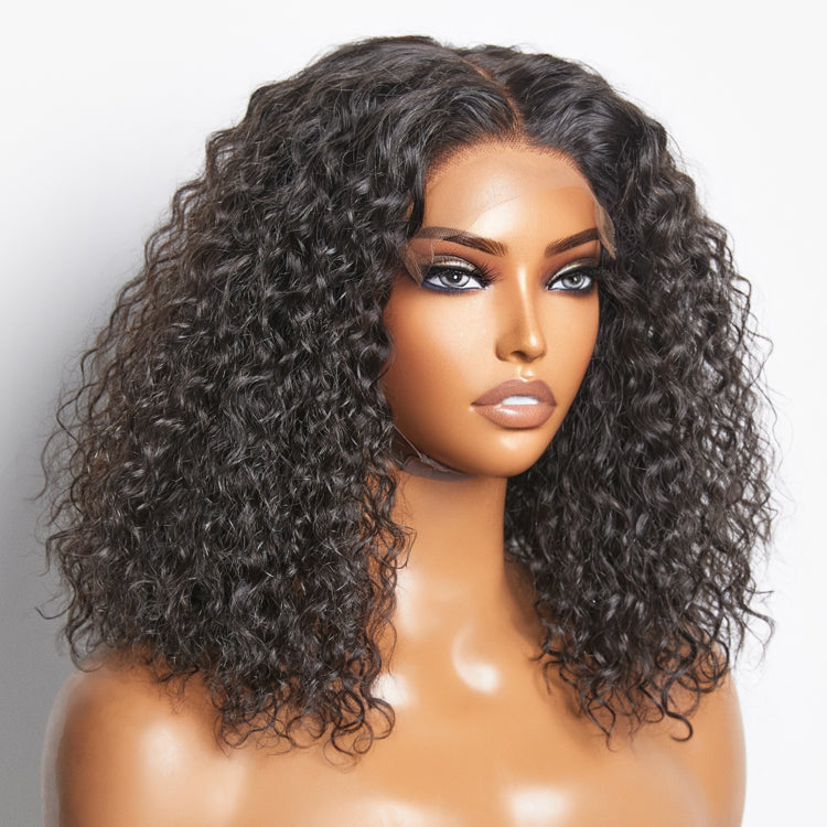 TedHair 150% Density 5x5 Glueless Lace Closure Bob Wig Water Wave