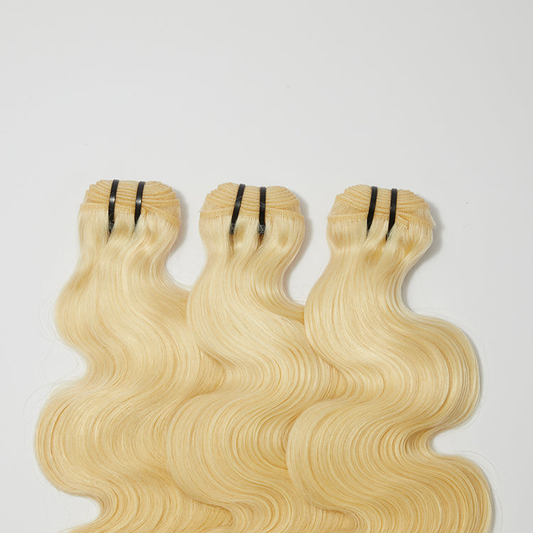 TedHair 12A Premium Raw Indian Hair #613 Lightest Blonde Body Wave 12-30''