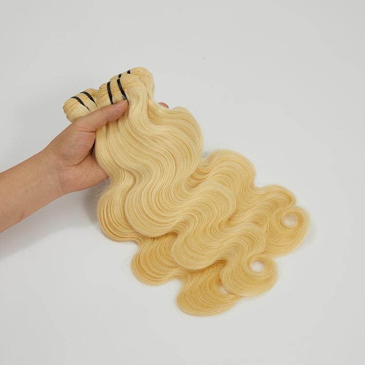 TedHair 12A Premium Raw Indian Hair #613 Lightest Blonde Body Wave 12-30''