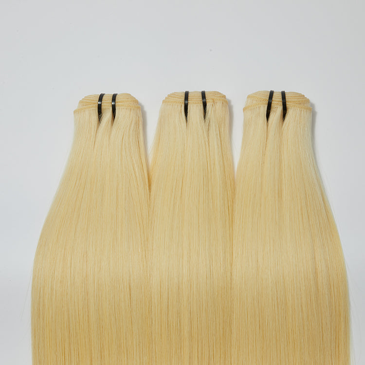 TedHair 12A Premium Raw Indian Hair #613 Lightest Blonde Straight 12-30''