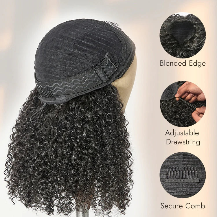 TedHair Wear and Go 180% Density Half Wig Messy Curly