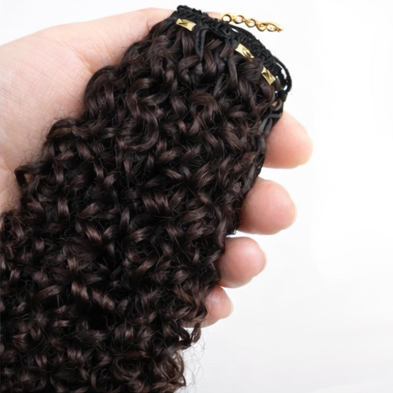 Miracle Knots Human Feather Crochet Hair Burmese Curly with No Spiral Ends - Pre-Separated Knotless Crochet Braids for Seamless Blending