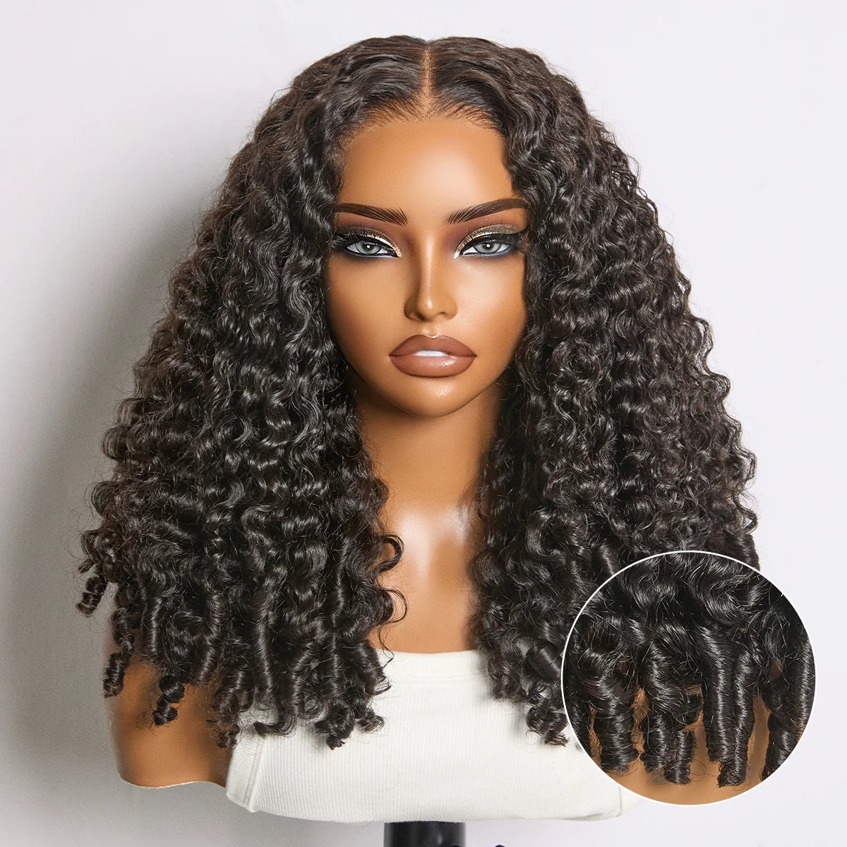 TedHair 180% Density 13x6 Glueless 3D Cap Pre-bleached Lace Frontal Wig Burmese Curly