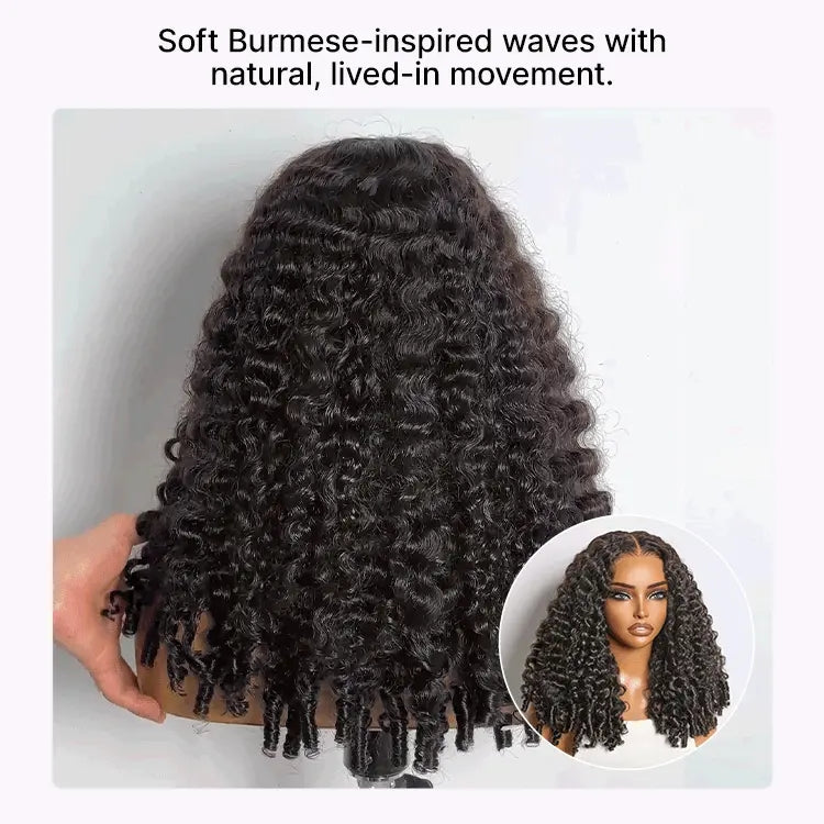 TedHair 180% Density 13x6 Glueless 3D Cap Pre-bleached Lace Frontal Wig Burmese Curly