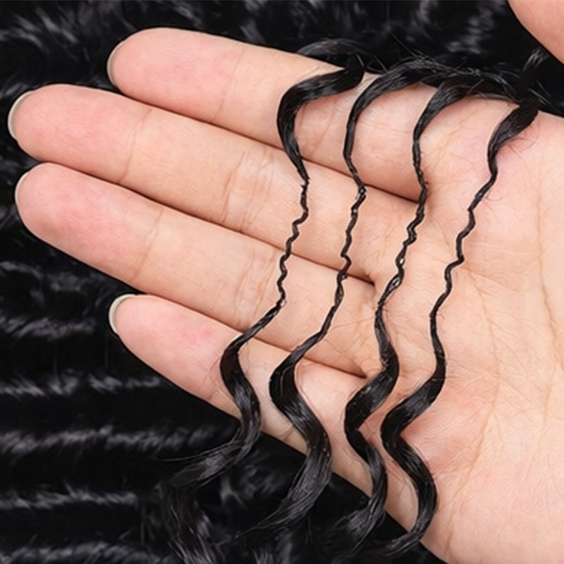 Miracle Knots Human Feather Crochet Hair Burmese Curly - Pre-Separated Knotless Crochet Braids for Seamless Blending