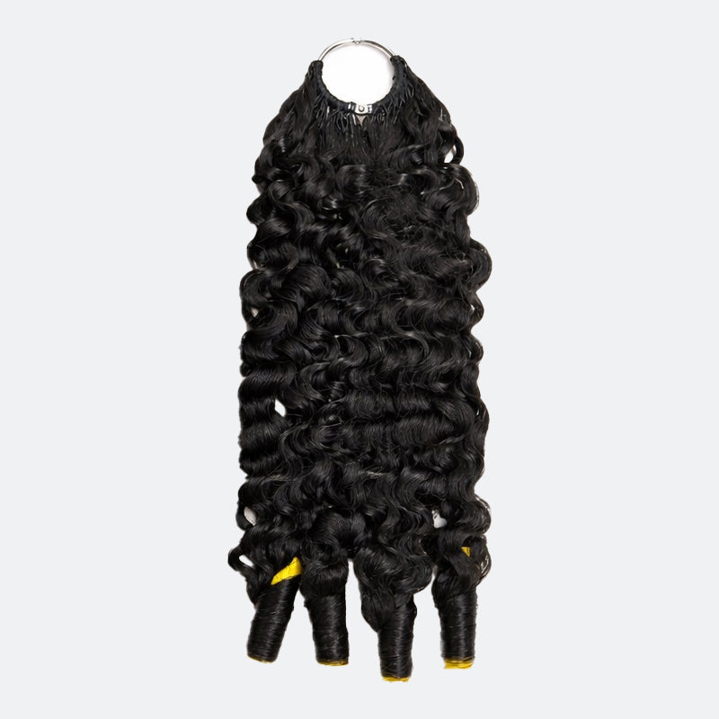 TedHair Miracle Knots Human Feather Crochet Hair Burmese Curly - Pre-Separated Knotless Crochet Braids for Seamless Blending