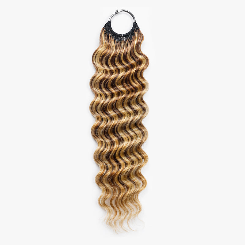 Miracle Knots Human Feather Crochet Hair Deep Wave with No Spiral Ends - Pre-Separated Knotless Crochet Braids for Seamless Blending #P4/27/613