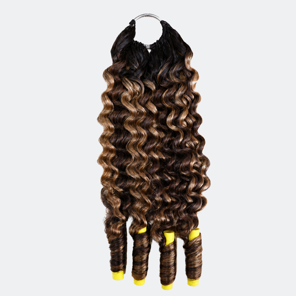 Miracle Knots Human Feather Crochet Hair Burmese Curly with Spiral Curls #T1B/P4/27