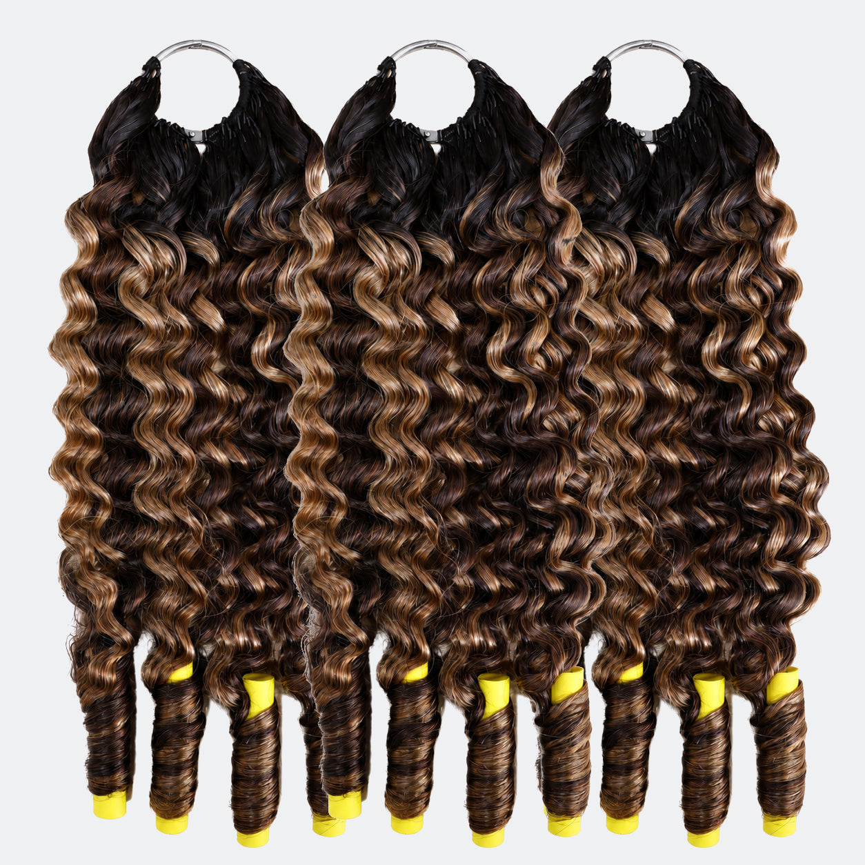 TedHair Miracle Knots Human Feather Crochet Hair Burmese Curly with Spiral Curls #T1B/P4/27