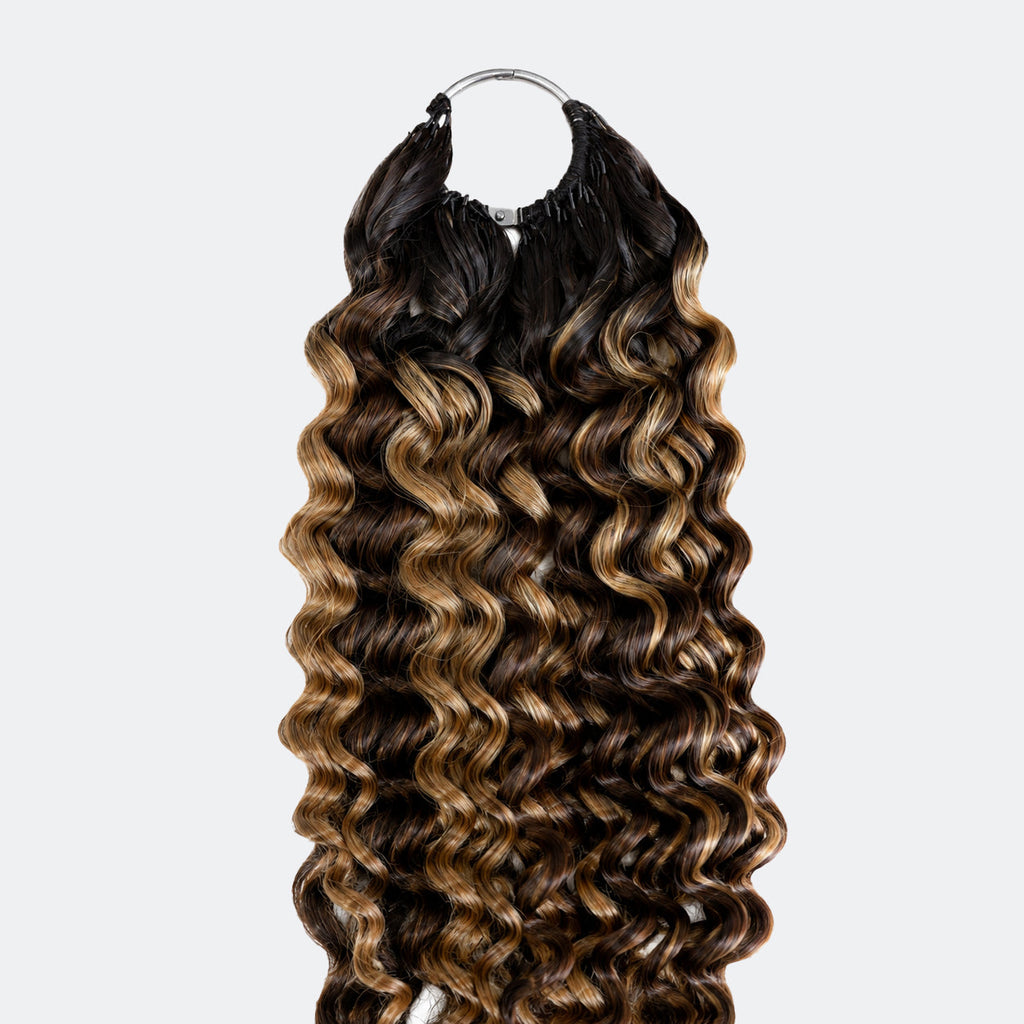 Miracle Knots Human Feather Crochet Hair Burmese Curly with Spiral Curls #T1B/P4/27
