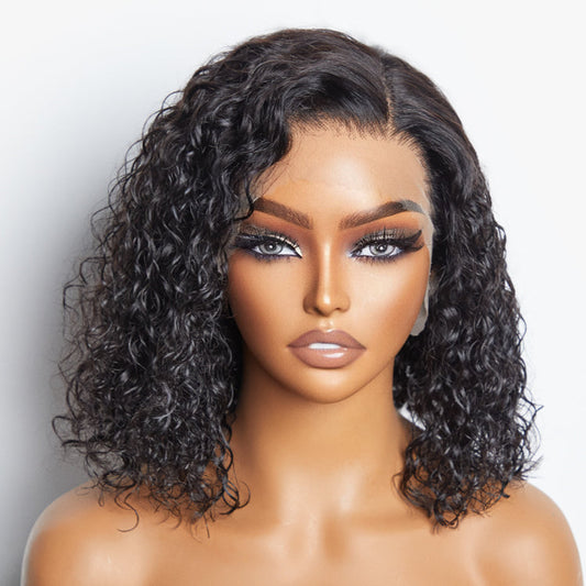 TedHair 150% Density 13x4 Pre-Plucked Lace Frontal Bob Wig Water Wave