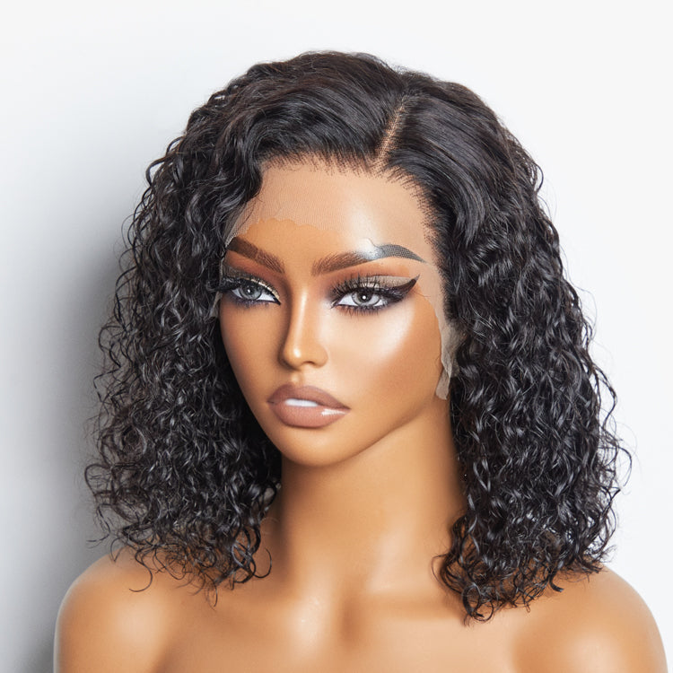 Water Wave 13x4 Lace Front Bob Wig 150% Density | Pre-Plucked 100% Human Hair