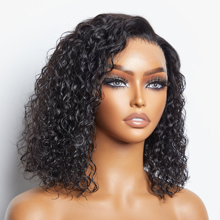Water Wave 13x4 Lace Front Bob Wig 150% Density | Pre-Plucked 100% Human Hair