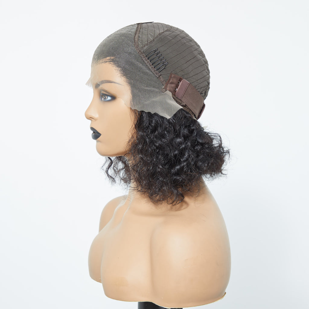 Water Wave 13x4 Lace Front Bob Wig 150% Density | Pre-Plucked 100% Human Hair