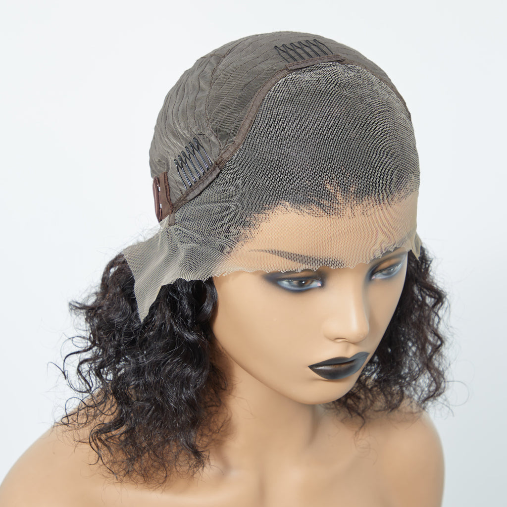 Water Wave 13x4 Lace Front Bob Wig 150% Density | Pre-Plucked 100% Human Hair