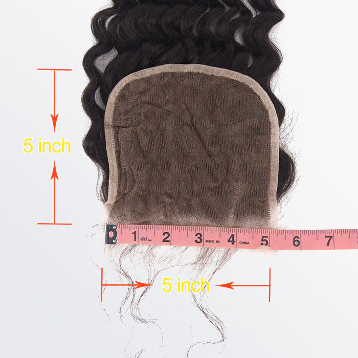 5x5 Free Parted Lace Closure Deep Wave