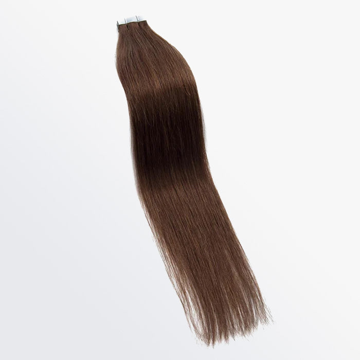 Premium Quality Straight Tape In Remy Hair Extensions #4 Chocolate Brown
