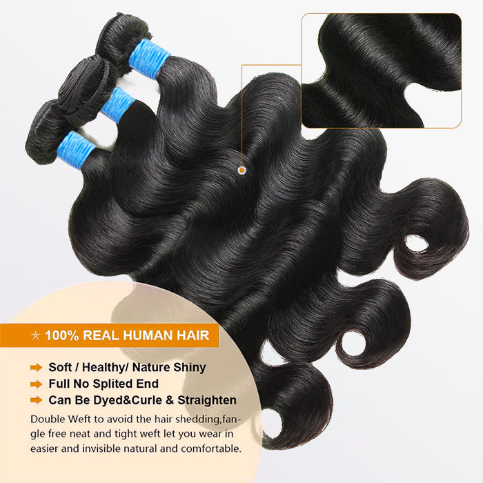 TedHair Body Wave Brazilian 100% Virgin Hair Bundles 10-36''