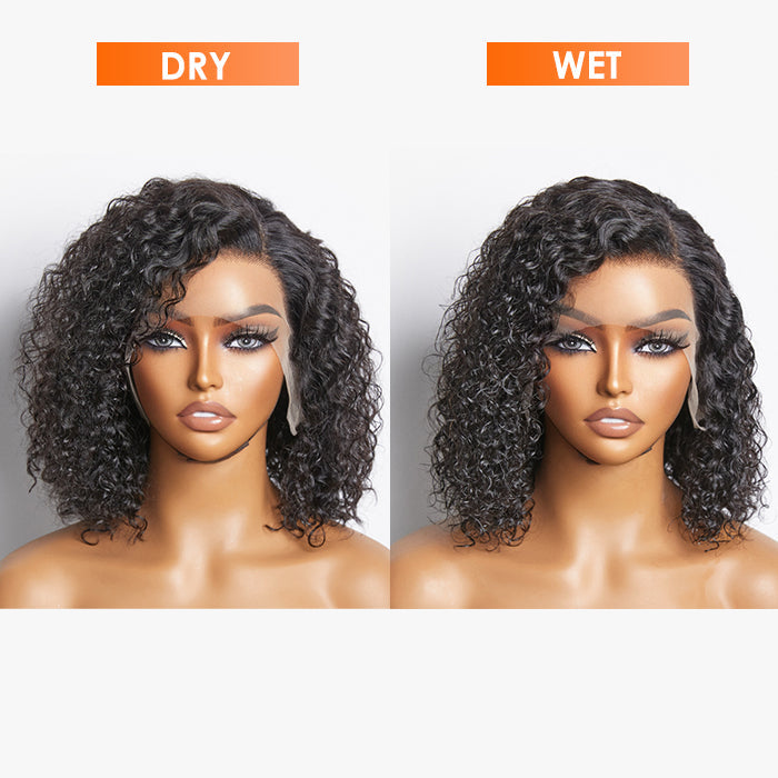 TedHair 150% Density 13x4 Pre-Plucked Lace Frontal Bob Wig Curly