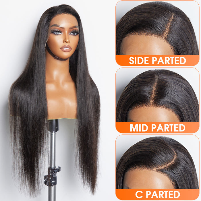 Straight 13x6 Glueless Lace Front Wig 150% Density | PartingMax 3D Cap Pre-Bleached