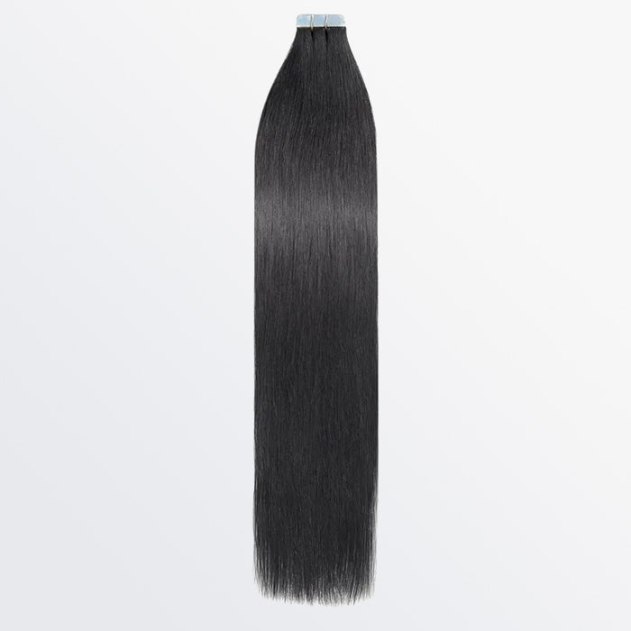 Premium Quality Straight Tape In Remy Hair Extensions #1 Jet Black