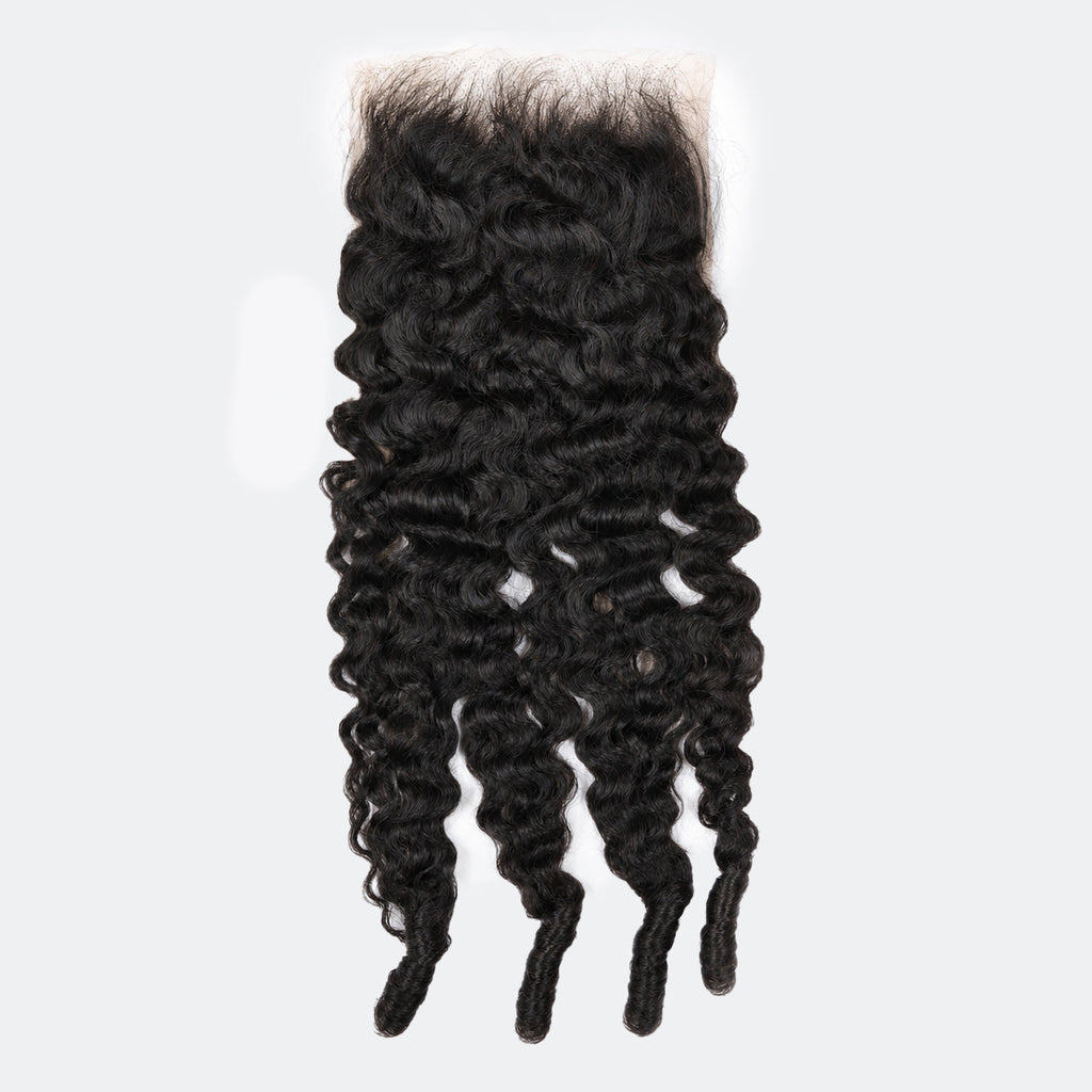 5x5 HD Lace Free Parted Closure Burmese Curly