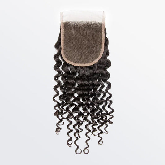 TedHair 4x4 Free Parted Lace Closure Deep Curly