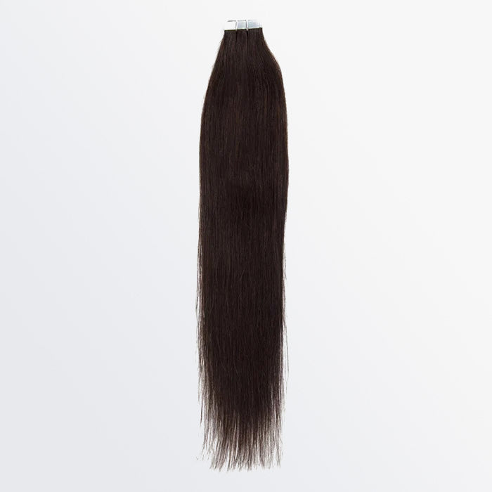 TedHair Premium Quality Straight Tape In Remy Hair Extensions #2 Darkest Brown
