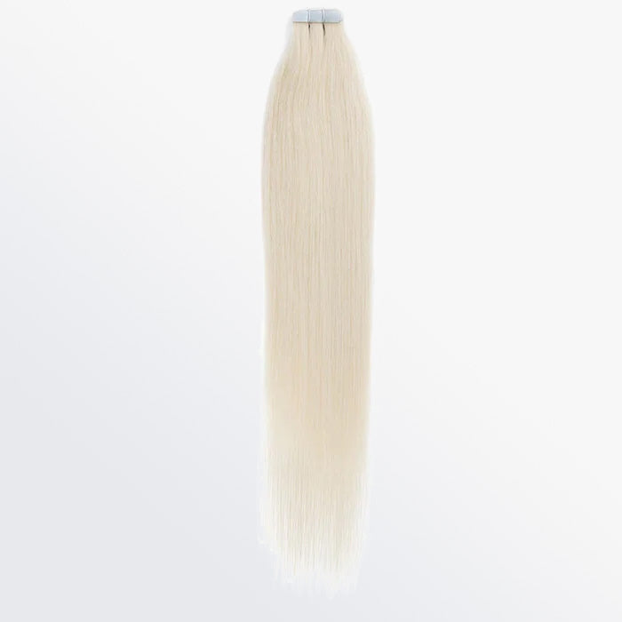 Premium Quality Straight Tape In Remy Hair Extensions #60 White Blonde