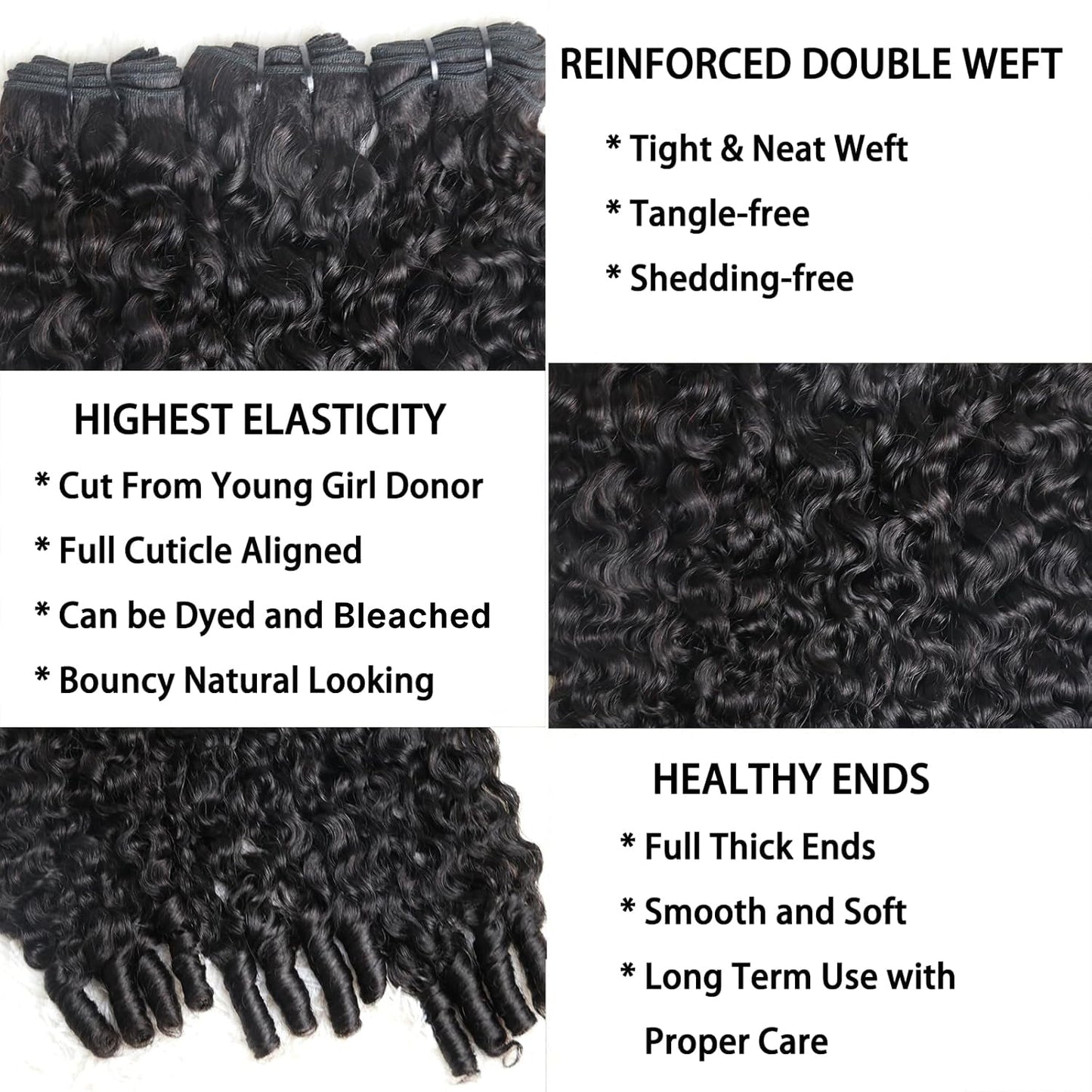 TedHair Burmese Curly Brazilian 100% Virgin Hair Bundles 14-28''