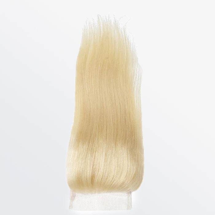 #613 Blonde Straight 4x4 Lace Closure 12–20 Inch | 12A Grade Free Part