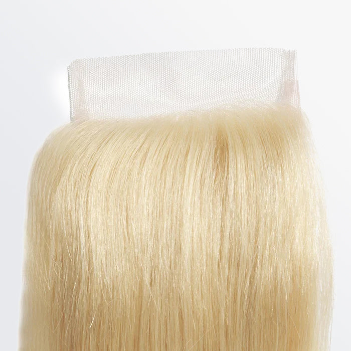 #613 Blonde Straight 4x4 Lace Closure 12–20 Inch | 12A Grade Free Part