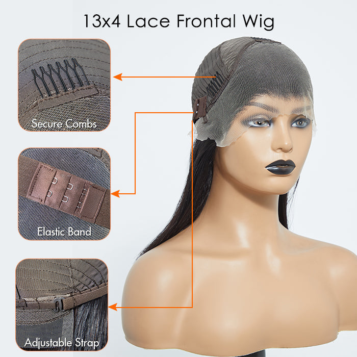 Straight 13x4 Lace Front Bob Wig 150% Density | Pre-Plucked 100% Human Hair