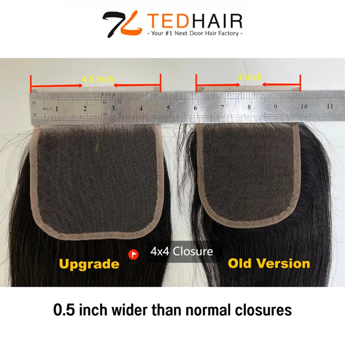 TedHair 4.5x 4.5 Upgrade Free Parted Lace Closure Body Wave